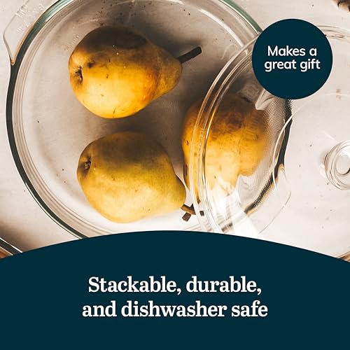 Libbey Baker's Basics Glass Casserole Dish Set with Covers - Basic 3-Piece Round Set