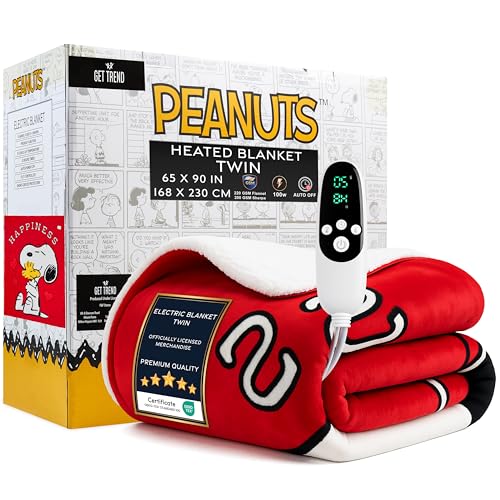 Get Trend Snoopy Electric Heated Blanket Twin Size with 9 Heat Settings