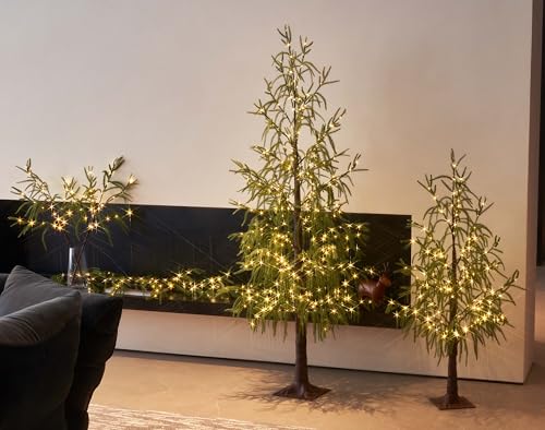 4FT Lighted Norfolk Pine Tree with 180 LED Fairy Lights Indoor Outdoor Holiday Decor