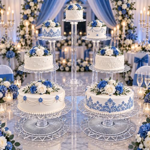 7-Tier Acrylic Wedding Cake Stand Set - Heavy Duty Dessert Display for Parties & Events
