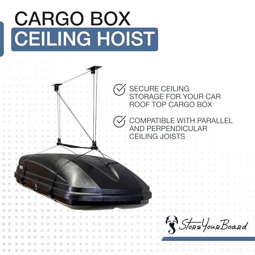StoreYourBoard Ceiling Pulley System for Garage Storage 8-10 ft - Supports 150 lbs
