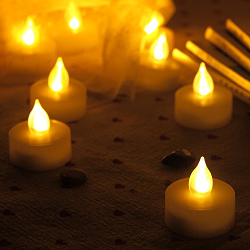 iZAN 6 PCS Flameless LED Battery Operated Tealight Candles with Remote and Timer Flickering Electric Decorative Tea Lights for Christmas Home Party Wedding Decorations 1.5¡±x1.6¡± Batteries Included