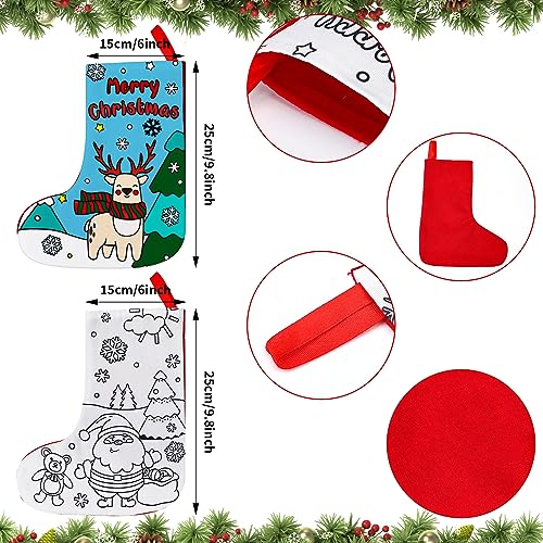 DIY Christmas Stocking Craft Kit with Santa Claus Design - 24 Pieces