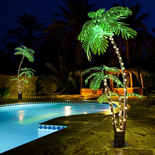 OUSHENG 6FT Lighted Palm Tree Outdoor Christmas & Patio Decor