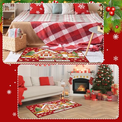 Drydiet Gingerbread Man Christmas Door Mat 2x3 ft Non-Slip Indoor Rug