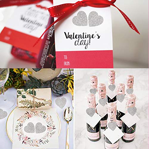 Heart Confetti Glittery Sliver Love | Valentine's Day Wedding Anniversary Engagement Bachelorette Party Festival Decoration Supplies | Eco-friendly PVC | 45g 1.6OZ 450Pcs