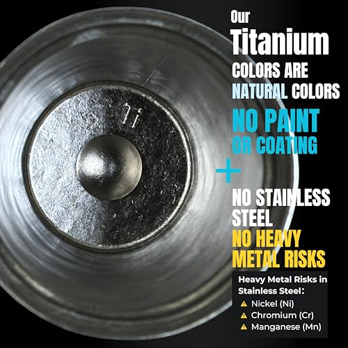 Titanium Travel Mug - Pure Titanium 16oz Double-Wall Insulated Coffee Tumbler with Lid - Natural Titanium