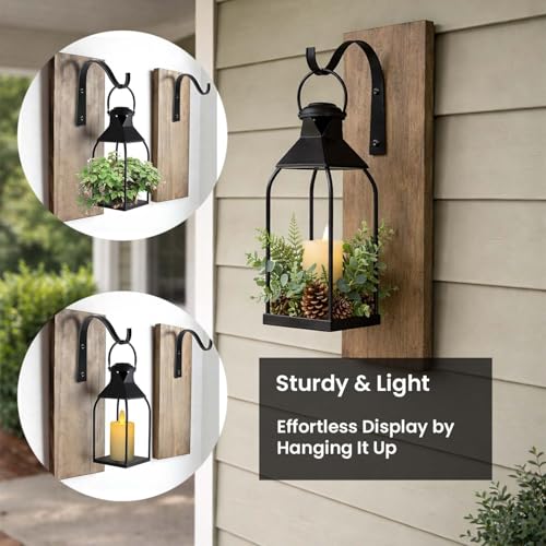 Round Top Black Metal Lanterns Set of 3 Outdoor Indoor Candle Holders - 20, 15.7, 12 Inches with Handle