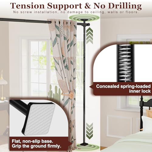 Goovilla Black Room Divider, 28-70 Inch Width, 4-10ft Height, No Curtains