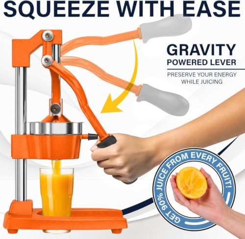 Eurolux Ultra-Premium Cast Iron Juicer | Extra-Large, Heavy Duty,