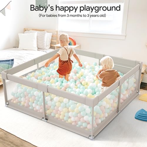 Fodoss Baby Playpen with Mat 71x59 Inch Extra Large Toddler Play Yard Safe & Stable