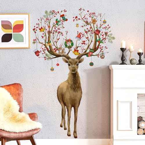Christmas Wall Stickers Decoration Set Plaid Xmas Tree Wall Murals Floor D?cor Living Room Children Nursery School Restaurant Cafe Hotel Home Office D?cor Christmas 3