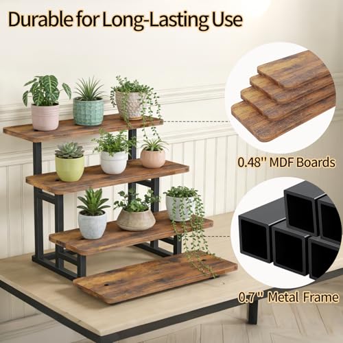 2 Pack Wooden Cupcake Stand 4 Tier Dessert Display Set for Weddings & Parties