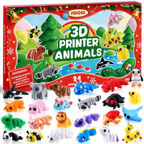 JOICEE 2026 Christmas Advent Calendar with 24 Multicolor 3D Animal Fidget Toys