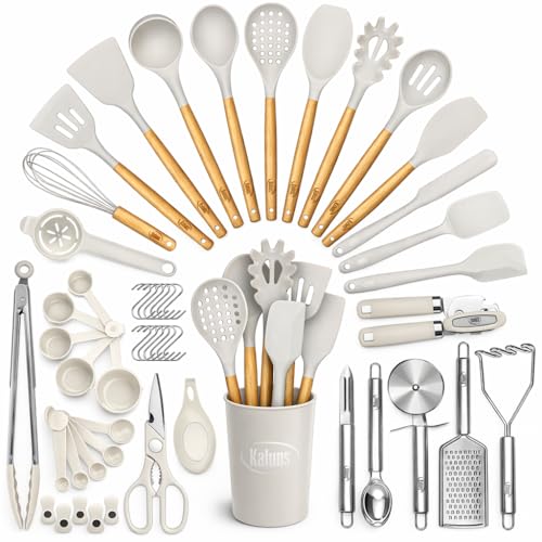 Kaluns Khaki 50-Piece Silicone Kitchen Utensil Set Heat-Resistant Non-Stick Cooking Tools