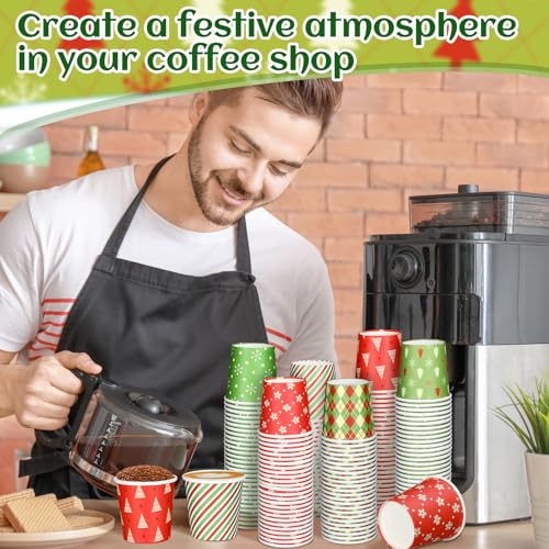 Maxcheck 300 Pack Christmas Disposable Paper Cups 4oz Holiday Party Drinkware