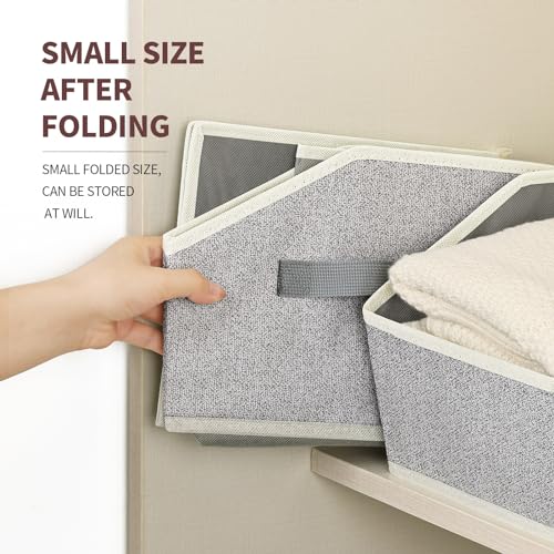 Homsorout Large Closet Organizer Bins 6 Pack - Trapezoid Fabric Storage Cubes with Handles