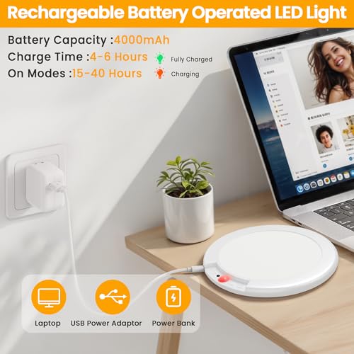 SunRider 2-Pack Rechargeable Motion Sensor LED Ceiling Lights with Remote – Wireless Magnetic Installation