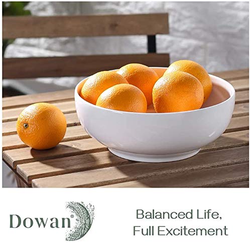 DOWAN 90 OZ (9.5 Inch) Large Serving Salad Bowl for Entertaining, Pasta, Soup, White
