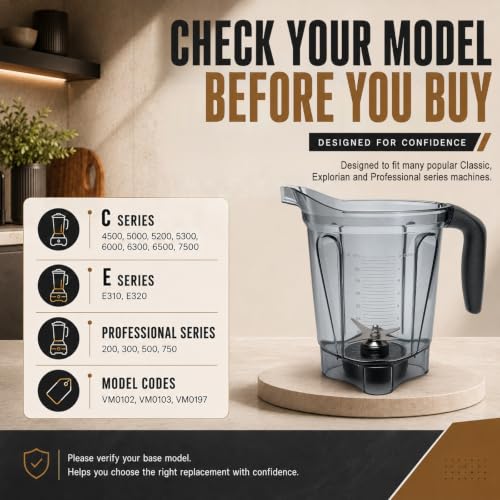 64oz Blender Pitcher with Nylon Base Compatible with Vitamix Classic & Explorian