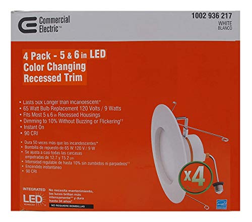 LED Recessed Downlight 5/6 Inch Color Changing Dimmable Ceiling Light - Energy Star