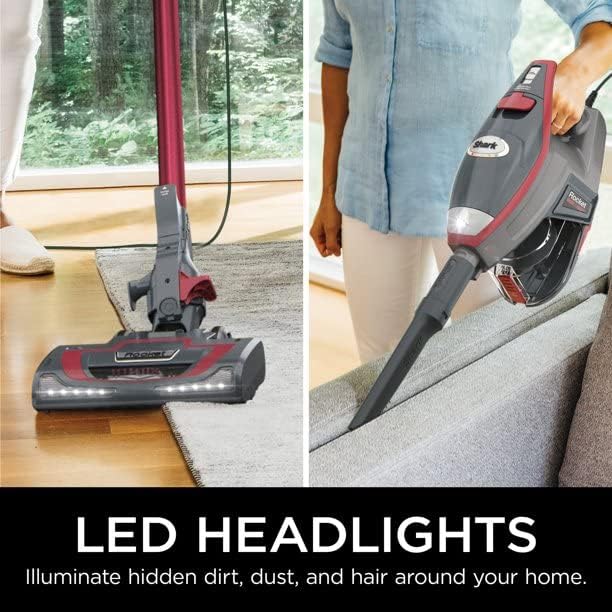SHARK HV370 Rocket Pro Corded Stick Vacuum - Powerful Suction, Comet Red | Renewed Condition