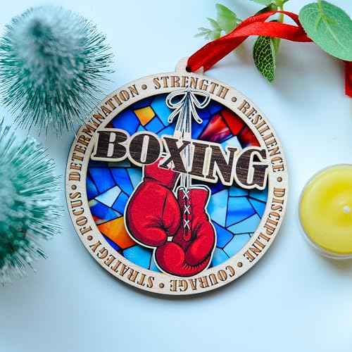 Boxing Christmas Ornament for Boxing Lovers, Boxing Ornament Holiday Tree Decor, Boxing for Boxing Fans, Boxing Gloves Christmas Ornament Boxer