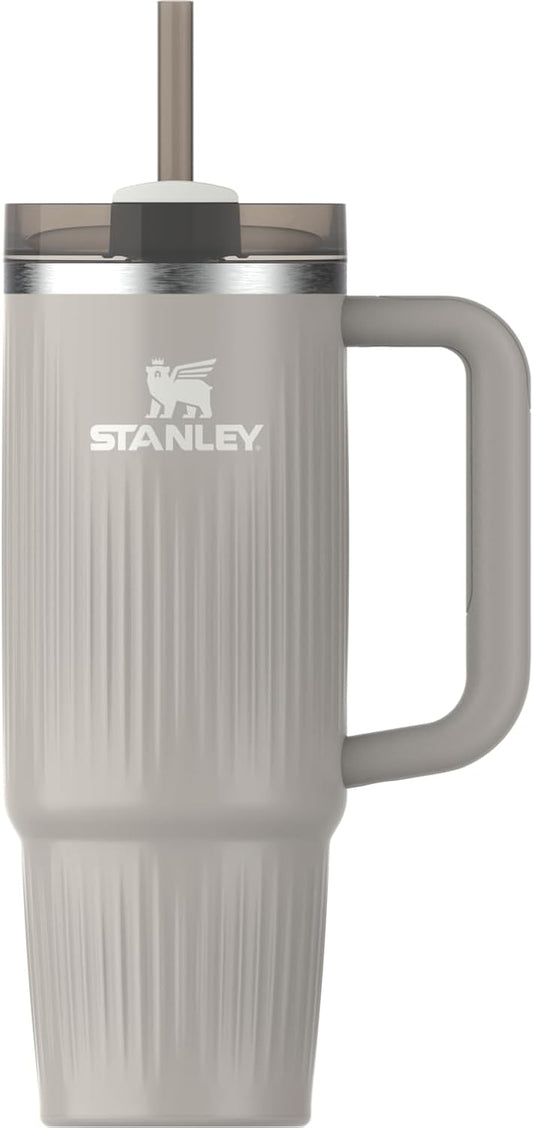 STANLEY Quencher H2.0 Tumbler - 30 oz Insulated Stainless Steel with Handle & Straw | BPA-Free Fluted Ash Gloss