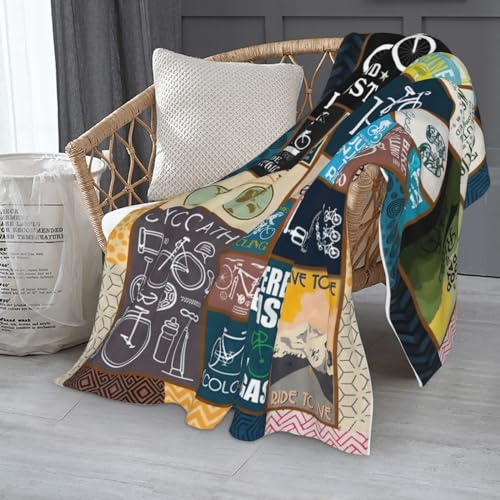 Bike Enthusiast Blanket - 60x50 Bike Throw Gifts for Men - Baegopa