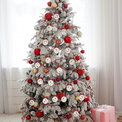 Soaoo 24 Pcs Cardinal Christmas Ornaments - Wooden Memorial Holiday Decor