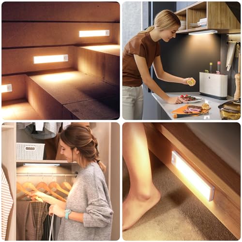 14 Inch Rechargeable Motion Sensor Under Cabinet Lighting Set - Warm White