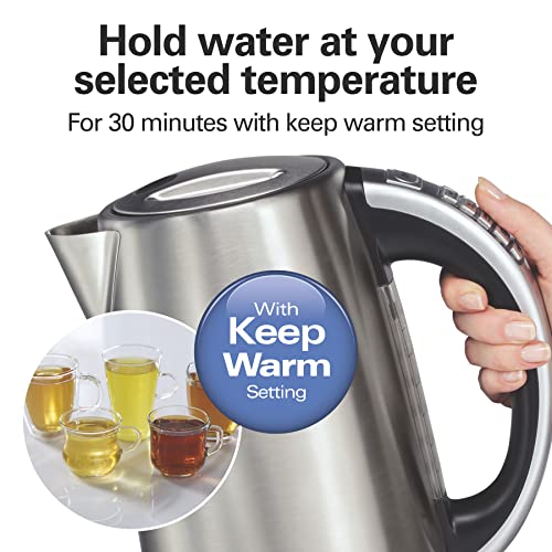 Hamilton Beach 1.8 Quart Electric Tea Kettle - 6 Temp Presets, Keep Warm & Fast Boil