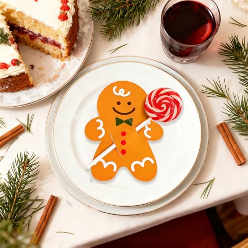 50 Pcs Gingerbread Lollipop Cards – Christmas Candy Stands & Toothpick Card Holders