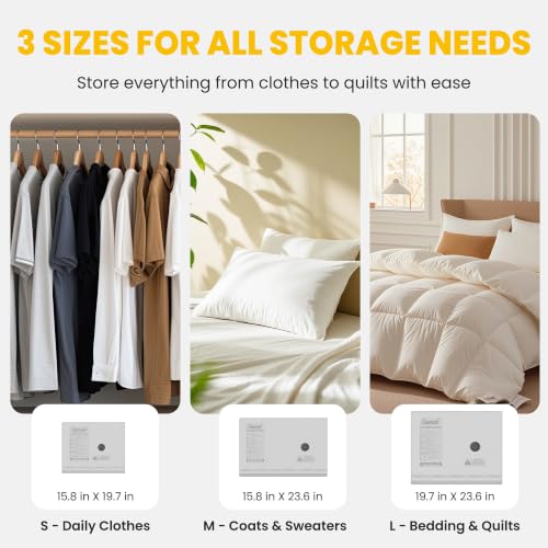 15 Pack Vacuum Storage Bags with Rechargeable Electric Pump - Multi-Size Airtight Space Saver for Clothes Bedding Travel