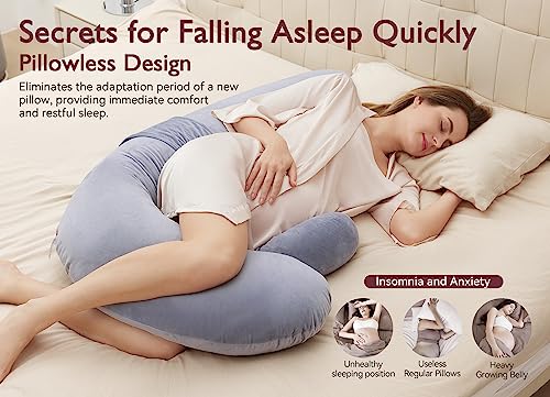Gray Pregnancy Body Pillow with Adjustable Wedge Support - Momcozy