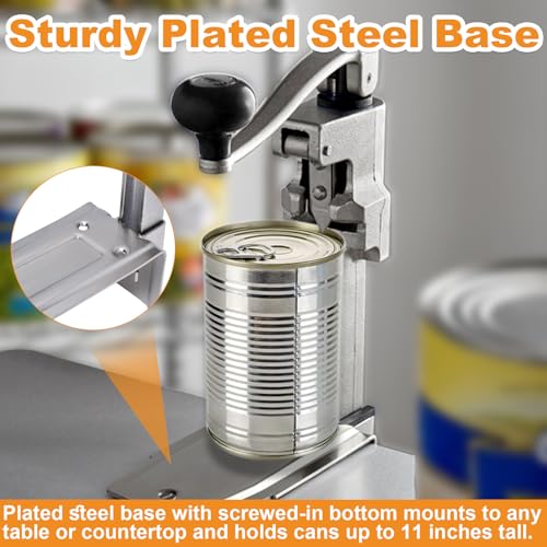 Commercial Can Opener Heavy Duty, Manual Tabletop with 2 Blades