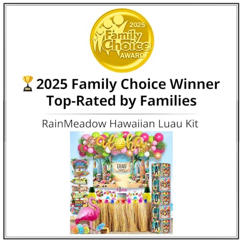 Luau Party Decorations Set - Hawaiian Birthday Party Kit with 180 Pieces - RainMeadow