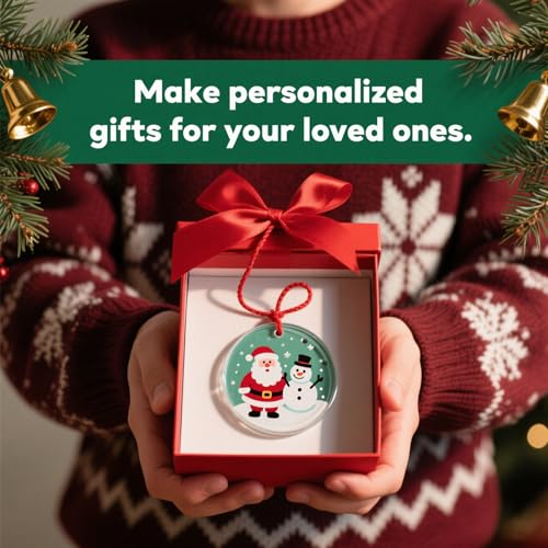 Sublimation Glass Ornaments Blank 30 PCS 4 Inch Christmas Round