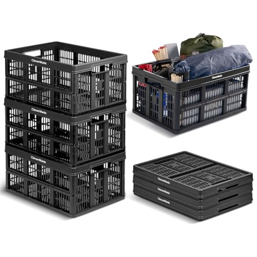 CleverMade Obsidian 45L Collapsible Utility Crates 3-Pack for Storage