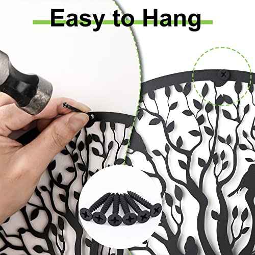 Demissle Tree of Life Metal Wall Art 11.8 Inch Wall Hanging Family Tree Wall Decor Hanging Garden Sculptures for Bedroom Living Room Decor Indoor Outdoor Decoration Christmas gift