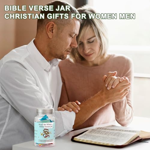 Christian Bible Verse Jar - Inspirational Religious Gift for Women & Men