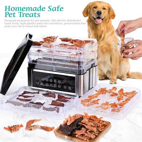 Food Dehydrator with 5 BPA-Free Trays - 11.4-Inch, One-Touch, Automatic Temp Control