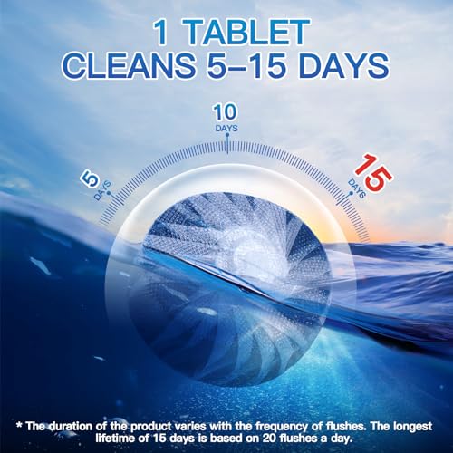 Vacplus Fragrance-Free Toilet Bowl Cleaner Tablets 100 Pack - Long-Lasting Bathroom Maintenance