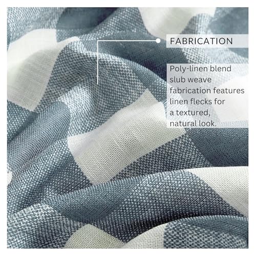 Threadmade Chambray Buffalo Check Blackout Curtain Panel - 52" W x 84" L, Pack of 1