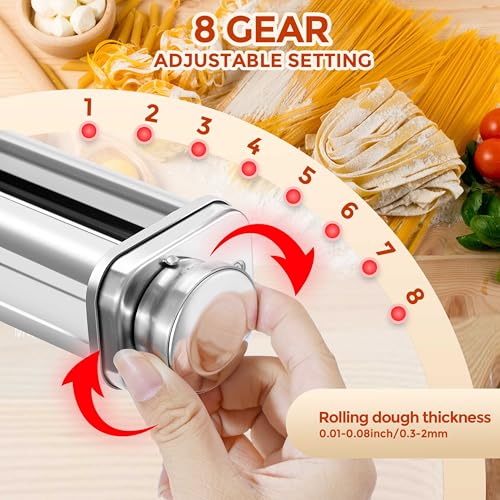 Plus 3-Piece Pasta Maker Attachment Set for KitchenAid Stand Mixers - Stainless Steel