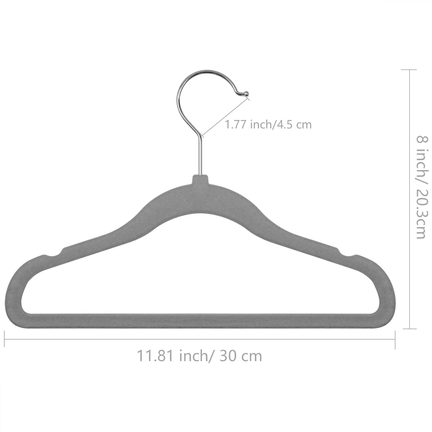 GoodtoU Kids Velvet Hangers,30 Pack Baby Hangers for Closet Non Slip Velvet Clothes Hanger Coat Hangers for Toddler Children Infant Hanger (Dark Grey 30Pack)