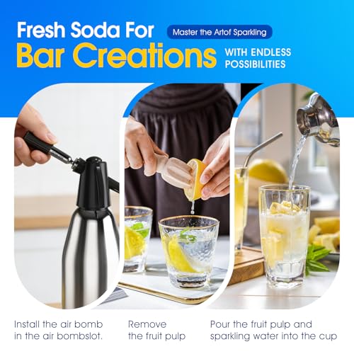 30 Pack 8g CO2 Cartridges for Soda Maker - Non-Threaded Food Grade Sparkling Water Chargers