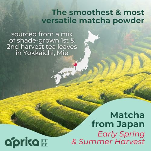 Organic Matcha Powder from Japan - Ceremonial Café Grade, 3.5 Ounce Pack - AprikaLife
