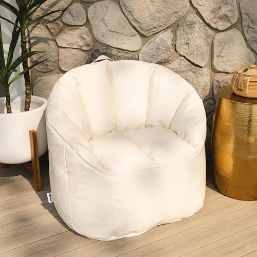 Big Joe Milano Outdoor Beanbag Chair White Marine - Weatherproof Deck & Patio Seat