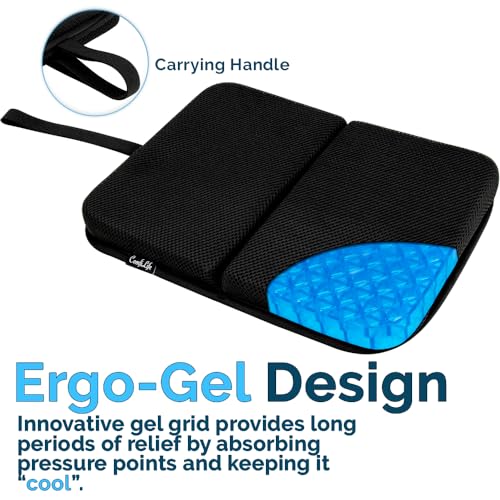 ComfiLife Compact Travel Seat Cushion with ErgoGel for Airplanes & Outdoors